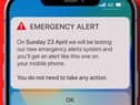 An emergency alert will be sent across UK on 23 April. Picture: Cabinet Office