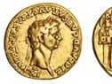 The gold aureus celebrating the conquest in AD 43 was uncovered among the ruins of a suburb five kilometres north of the archaeological site in southern Italy’s Campania region.