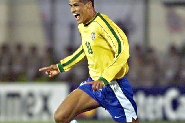 Rivaldo in action for Brazil. 