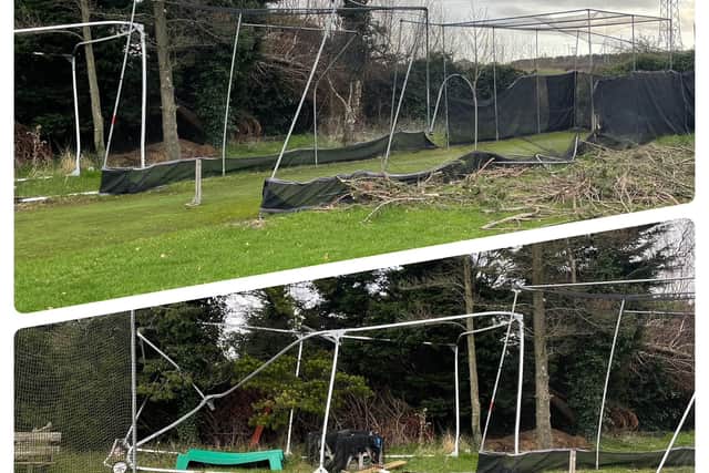 Damaged nets at the club  