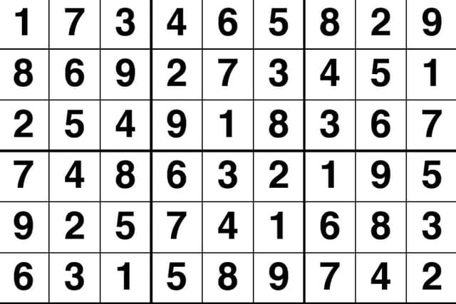 Last week's sudoku puzzle solution