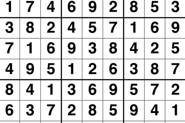 Sudoku puzzle last week's solution