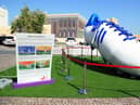 The world's largest football shoe by artist M. Dileef has been put on display at Katara Cultural Village (photo: idhik Keerantakath/ Eyepix Group/Future Publishing via Getty Images)