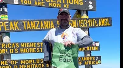 Andy Reid climbed Mt Kilimanjaro (photo: Guinness World Records) 