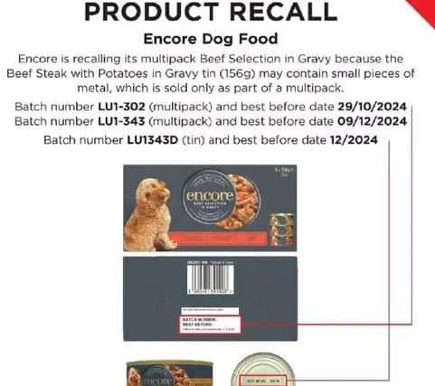 Encore's Beef Selection in Gravy has been recalled (Image: Encore/FSA)