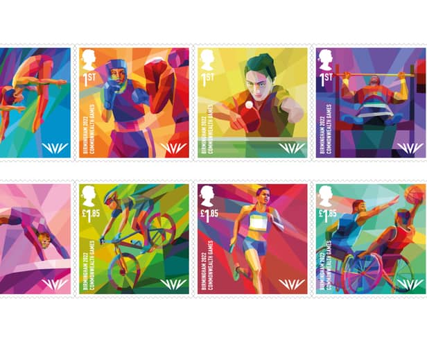 The eight stamps issued by Royal Mail to commemorate the Commonwealth Games 2022. Picture: Royal Mail handout