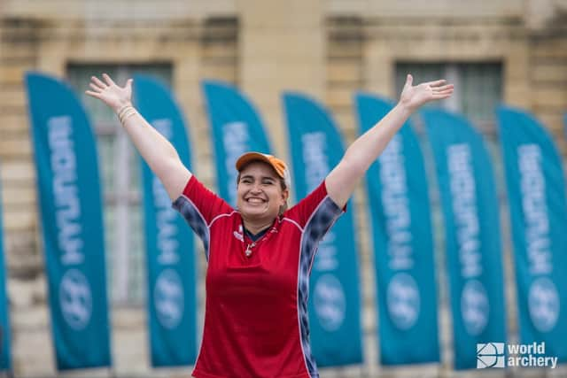 Medal winner Ella Gibson (photo: Dean Alberga, World Archery)