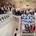 The Mayor of South Tyneside is pictured with the Lord Lieutenant of Tyne and Wear, Lucy Winskell, Deputy Lieutenant of Tyne and Wear, Col Ann Clouston, the Mayoress, and local recipients of the Queen’s Award for Voluntary Service awarded during her time in office.