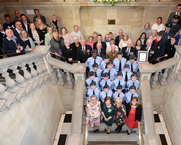 The Mayor of South Tyneside is pictured with the Lord Lieutenant of Tyne and Wear, Lucy Winskell, Deputy Lieutenant of Tyne and Wear, Col Ann Clouston, the Mayoress, and local recipients of the Queen’s Award for Voluntary Service awarded during her time in office.