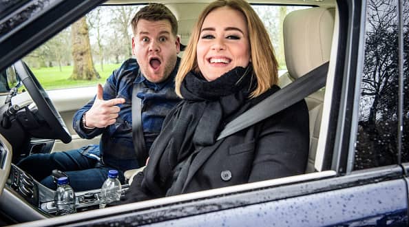 Adele joins James Corden for Carpool Karaoke on “The Late Late Show with James Corden in 2016 (12:37 -- 1:37 AM, ET/PT) on the CBS Television Network. (Photo by Craig Sugden/CBS via Getty Images) 