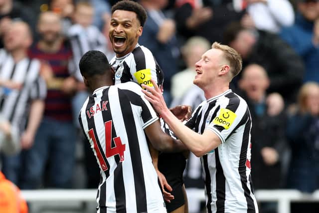 Jacob Murphy celebrating his second goal in the famous 6-1 win over Tottenham Hotspur last season.