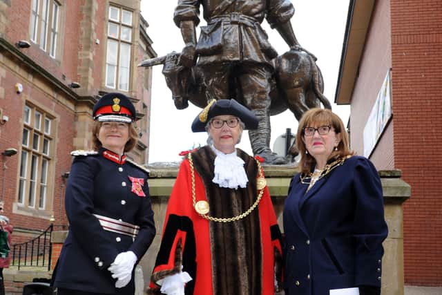 From left: The Lord Lieutenant of Tyne and Wear, Ms Lucy Winskell, with the Mayor and Mayoress of South Tyneside.