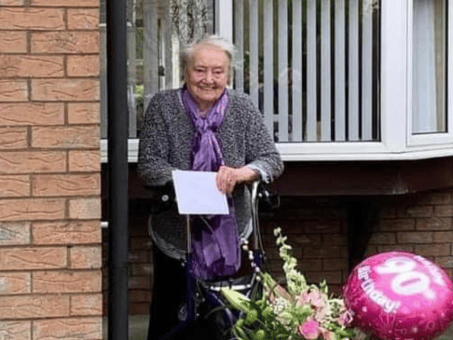 Former Mayor of South Tyneside, Maisie Stewart on her 90th birthday in 2020.