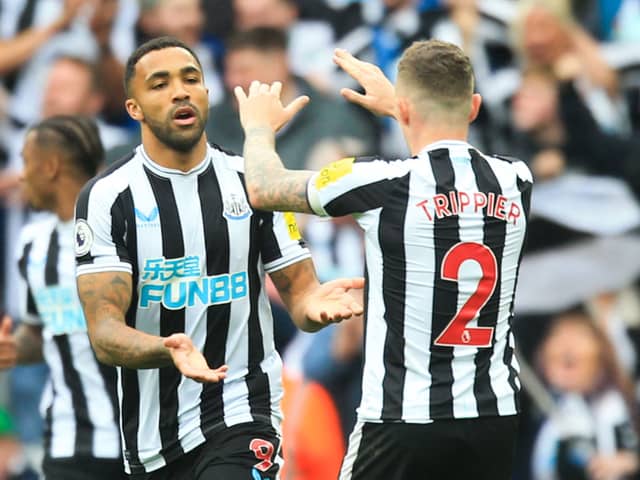 Newcastle United’s Callum Wilson celebrates his goal.