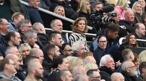 Newcastle United chief executive officer Darren Eales with co-owners Amanda Staveley and Jamie Reuben at St James’ Park.  