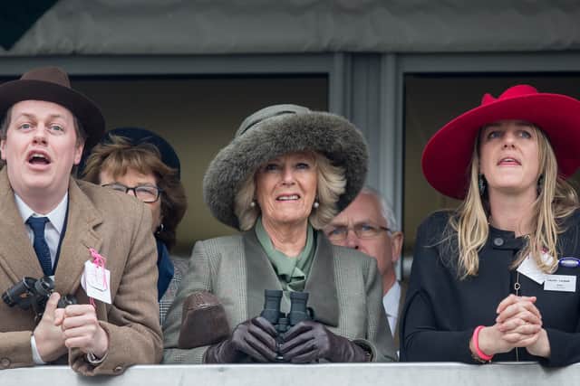 Camilla with son Tom (left) and daughter Laura (right)