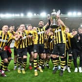Hebburn Town celebrate their Durham Challenge Cup Final win (photo Tyler Lopes)