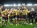 Hebburn Town celebrate their Durham Challenge Cup Final win (photo Tyler Lopes)