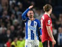 Alexis Mac Allister celebrates his penalty against Manchester United.