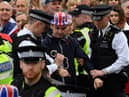 Protesters from Just Stop Oil were arrested ahead of the Coronation of King Charles III. (Photo by Justin Tallis - WPA Pool/Getty Images)