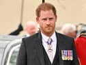 Prince Harry at the coronation of King Charles III