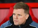 Newcastle manager Eddie Howe looks on during a match