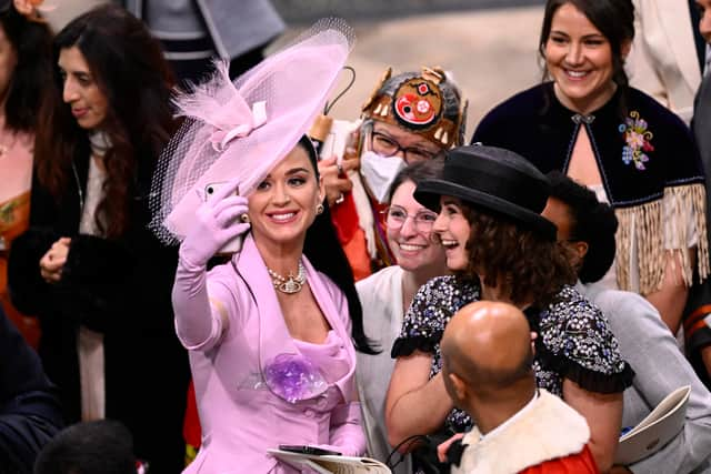 Katy Perry took pictures with fans at the King’s coronation