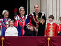 Kate Middleton and family appeared on the right of the balcony (Pic:Getty)