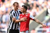 Newcastle United's Dan Burn during the Arsenal game.