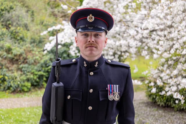Ryan Young is a reservist in the British Army. 