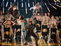 Sam Ryder, the UK Eurovision entrant in 2022, performs during the final of the Eurovision Song contest 2023.