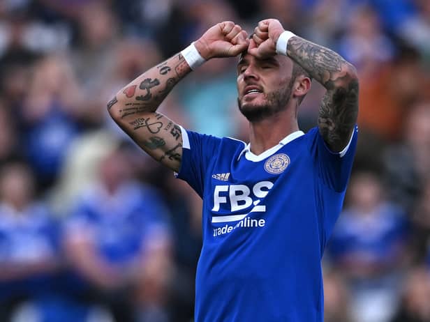 James Maddison in action for Leicester City.  