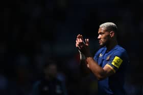 Joelinton applauds fans after Newcastle United’s 2-2 draw at Leeds United (Getty Images).  