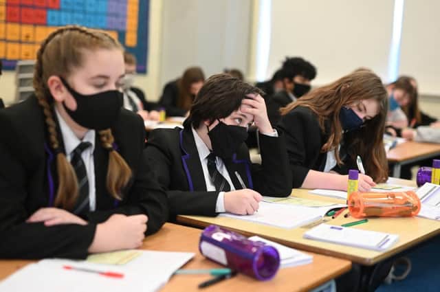 Face coverings should be worn in all communal areas of schools and colleges in England from Monday (29 November) (Photo: Getty Images)