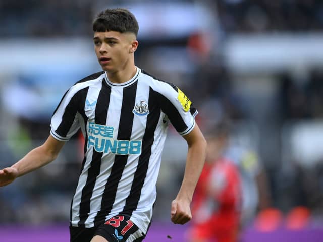 Newcastle United midfielder Lewis Miley.