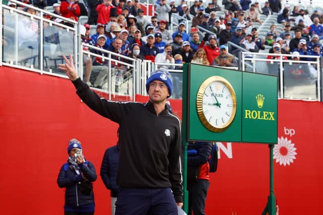 Tom Felton is introduced during the celebrity matches ahead of the 43rd Ryder Cup at Whistling Straits (Photo: Andrew Redington/Getty Images)