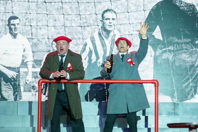 Costumes were used by the cast to recount the different time periods of Sunderland AFC. Photo: David Wood. 