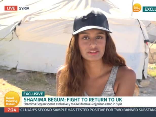 Shamima Begum has spoken in an interview with Good Morning Britain, saying she would ‘rather die than go back to IS’ (Photo: ITV)