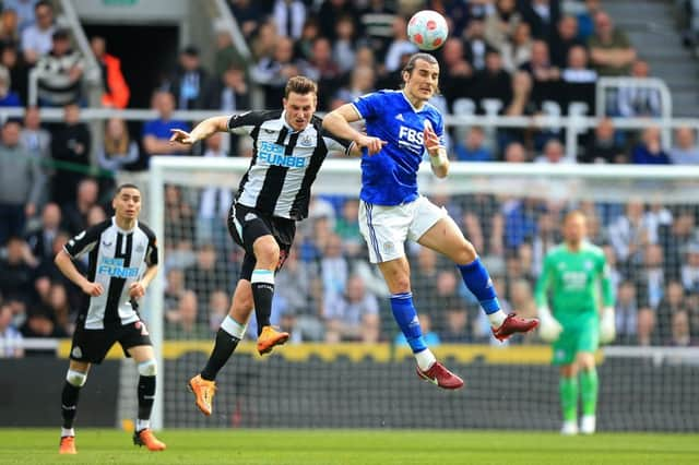 Caglar Soyuncu in action against Newcastle United last season