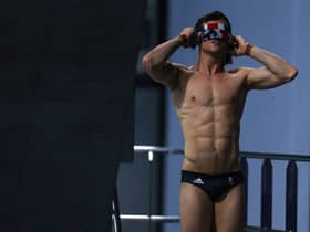 Tom Daley  towels down in the Men's 10m Platform Final on day fifteen of the Tokyo 2020 Olympic Games (Photo: Maddie Meyer/Getty Images)