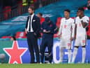 Jadon Sancho and Marcus Rashford of England wait to be substituted (Photo: Getty Images)
