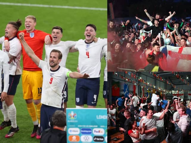 Gathering to watch football could be a factor in why men are more likely to test positive for Covid-19 (Photo: Catherine Ivill/Leon Neal/Anthony Devlin/Getty Images)
