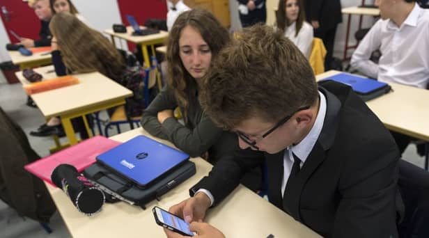 Children’s Commissioner for England, Dame Rachel de Souza, said that she supported Williamson’s plan to formally ban smartphones in schools (Photo: PATRICK HERTZOG/AFP via Getty Images)
