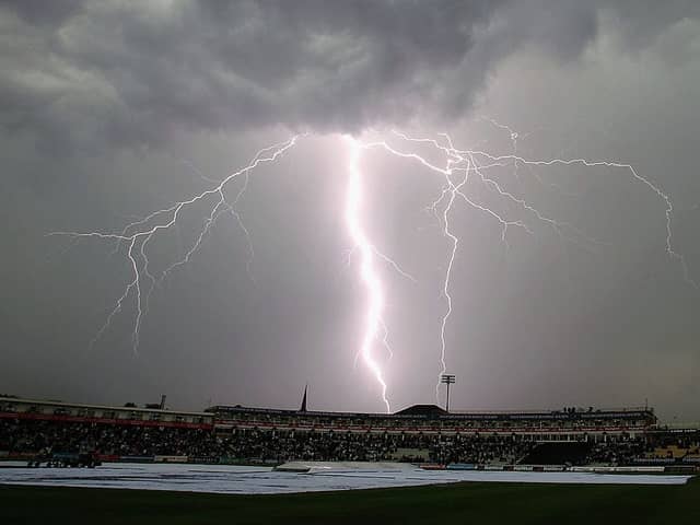 Lightning strikes during an electrical storm Birmingham (Photo by Tom Shaw/Getty Images)
