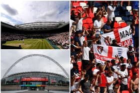 The Wimbledon finals will be contested in front of capacity crowds and 40,000 fans will be allowed in Wembley for its final Euro 2020 fixtures (Getty Images)