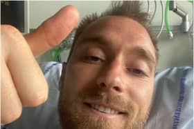 Eriksen posted a picture of himself on Instagram on Tuesday morning (15 June), which shows him smiling from his hospital bed (Photo: Christian Eriksen/Instagram)