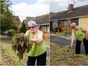 Anne Harris with a nightmare pile of grass (Photo: Leila Coker)