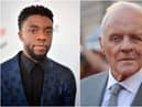 In his acceptance speech, Hopkins (right) said 'I want to pay tribute to Chadwick Boseman, who was taken from us far too early' (Photos: Getty Images)
