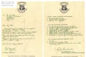 A Hogwarts acceptance letter used in the first Harry Potter movie is set to fetch over 12K at auction.