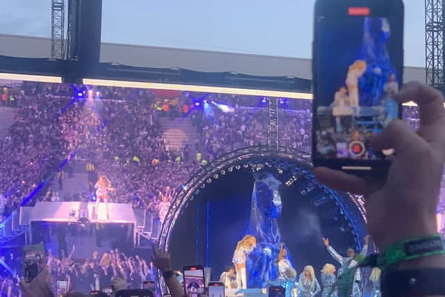 Beyonce performing at the Stadium of Light